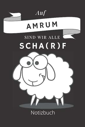 Gestaltungsbeispiel für ein Notizbuch mit Amrum-Motiv und Schaf